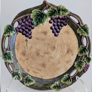 Pacific Rim NOS Vtg 11 Sonoma Plate Serving Platter Grapes Vineyard Alsace Wine